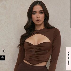 House of Cb brown crop top never worn only tried on